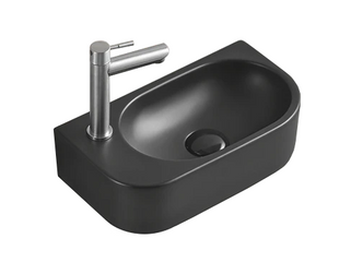 Умивальник Mexen Viera 40 black matt правий накладний підвісний MEX-21274085R, Черный матовый