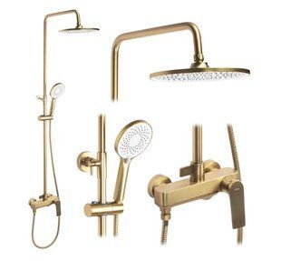 Душова система Rea Avalon brushed gold з виливом REA-P2400, Золотий