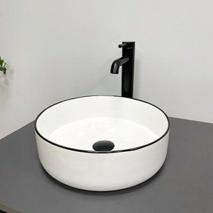 Умывальник VBI Prato white black edge накладний VBI-011414, Білий