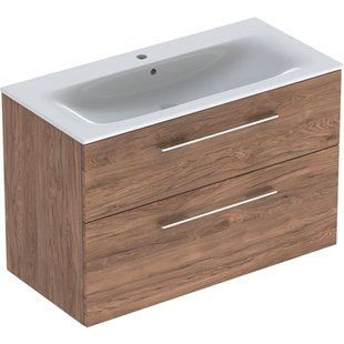 Тумба с умывальником Geberit Selnova Square 100 см 501.246.00.1 темный орех