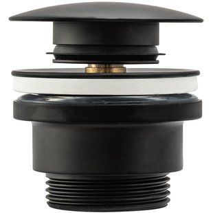 Донний клапан для умивальника Rea click-clack black чорний REA-A5216, Черный матовый