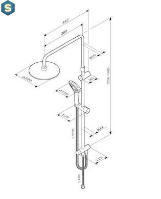 Душова система ShowerSpot без змішувача Am.Pm Gem білий F0790033, Білий