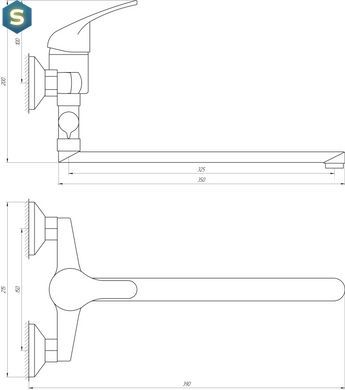 Змішувач для ванни Globus Lux Solly GLSO-0108, Хром