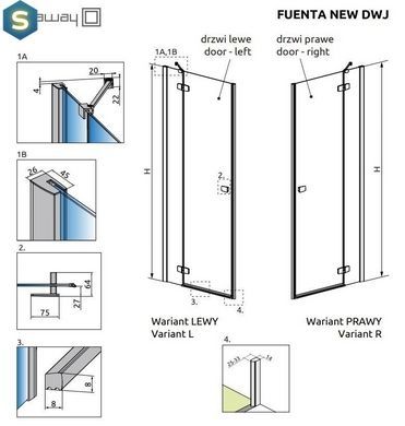 Душові двері Radaway Fuenta New DWJ 90 см 384013-01-01L