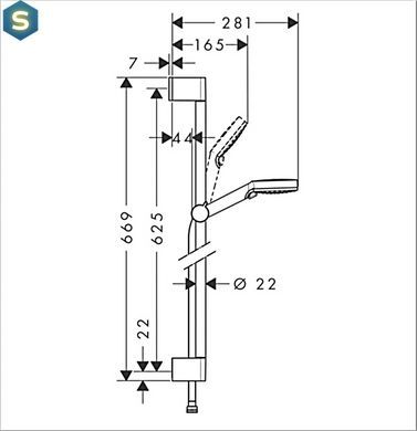 Душевой гарнитур Hansgrohe Crometta Vario 65 EcoSmart 9л/мин белый/хром 26534400