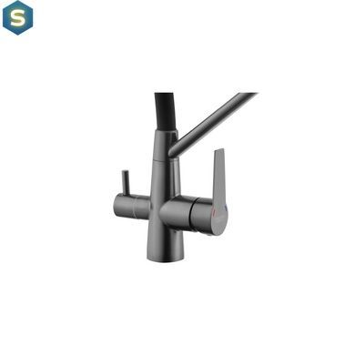 Змішувач для кухні з підключенням до фільтра Kroner KRP Edelstahl Klassisch - PVD03817BLK, Графит