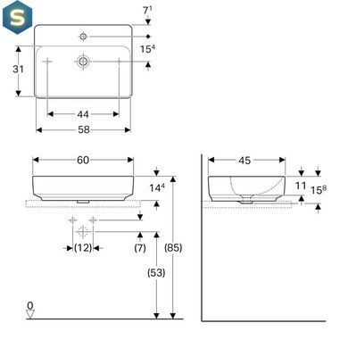 Умивальник Geberit Variform 60x45 500.780.01.2, Білий