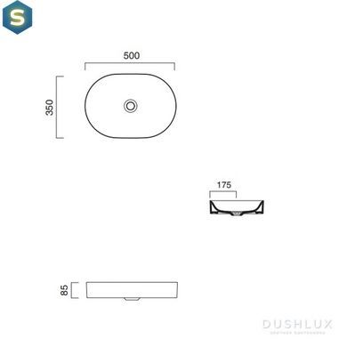 Умывальник Catalano Horizon 50x35 150AHZBM, Белый матовый
