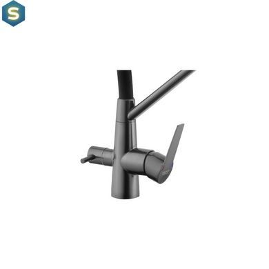 Змішувач для кухні з підключенням до фільтра Kroner KRP Edelstahl Klassisch - PVD03817BLK, Графит