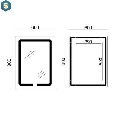 Зеркало Lidz Kubis 600х800 с LED-подсветкой Touch, с антизапотеванием, с диммером яркости LD78LF9376080