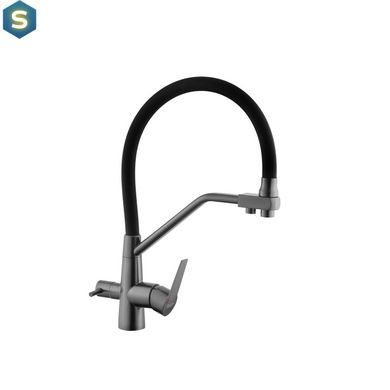 Змішувач для кухні з підключенням до фільтра Kroner KRP Edelstahl Klassisch - PVD03817BLK, Графит