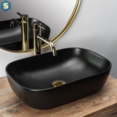 Умивальник Rea Belinda black mat накладний чорний матовий REA-U8470, Черный матовый
