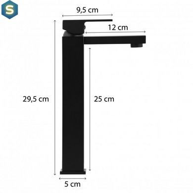 Змішувач для умивальника Yoka Gappo 36 black BU.GAPPO 36-BLK, Черный матовый