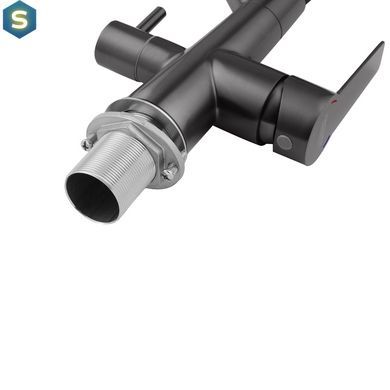 Змішувач для кухні з підключенням до фільтра Kroner KRP Edelstahl Klassisch - PVD03817BLK, Графит