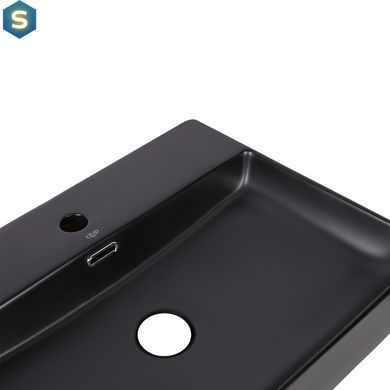 Умивальник Qtap Nando LT 500х420х130 Black matt QT12116146AMB, Черный матовый