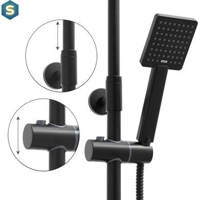 Душевая система Yoka Flova 20 black BP.FLOVA 20 BLK, Черный матовый