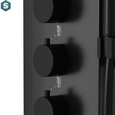 Душова панель Corsan Samsara black LED з виливом S003MBLLEDW, Черный матовый