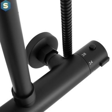 Душовя система Rea Bliss з термостатом black REA-P8804, Черный матовый