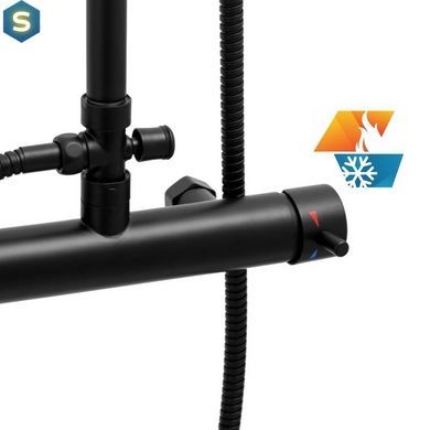 Душевая система Yoka Flova 20 black BP.FLOVA 20 BLK, Черный матовый
