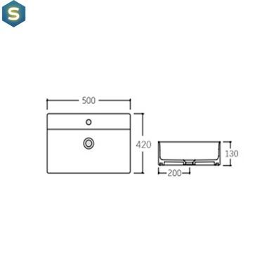 Умивальник Qtap Nando LT 500х420х130 Black matt QT12116146AMB, Черный матовый