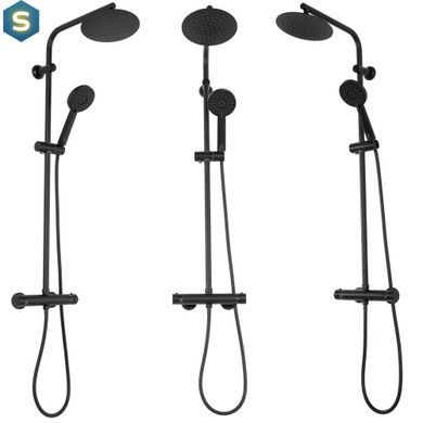 Душовя система Rea Bliss з термостатом black REA-P8804, Черный матовый