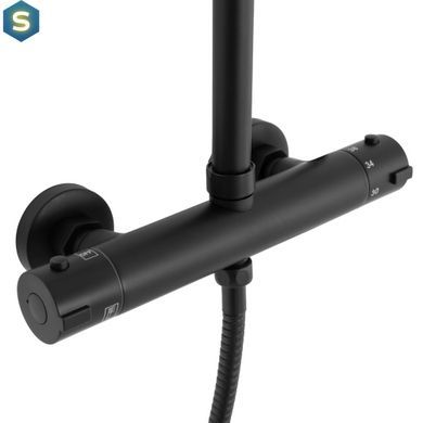 Душовя система Rea Bliss з термостатом black REA-P8804, Черный матовый