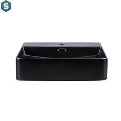 Умивальник Qtap Nando LT 500х420х130 Black matt QT12116146AMB, Черный матовый