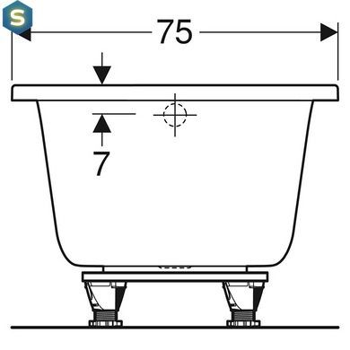 Ванна акриловая Geberit Selnova Square 170x75 554.385.01.1 + ножки, Белый