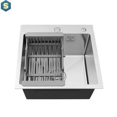 Кухонная мойка Kroner KRP Geb&uuml;rstet - 4545HM (3.0/1.0 мм) CV033855, Нержавеющая сталь