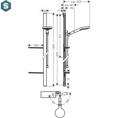 Душовий набір Hansgrohe Raindance Select S 120/150 см 3Jet EcoSmart 9л/хв White/Chrome 27647400
