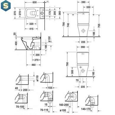 Чаша напольного унитаза Duravit Durastyle 2155090000, Белый