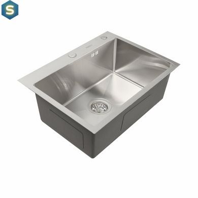 Кухонна мийка Platinum Handmade 600x450x220 (товщина 3,0/1,5 мм корзина та дозатор в комплекті), Нержавіюча сталь