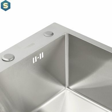 Кухонна мийка Platinum Handmade 600x450x220 (товщина 3,0/1,5 мм корзина та дозатор в комплекті), Нержавіюча сталь