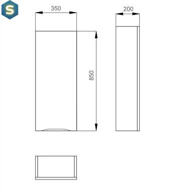 Пенал підвісний Sanwerk Slim "Алесса Air" 35 білий MV0000379 правий, Білий