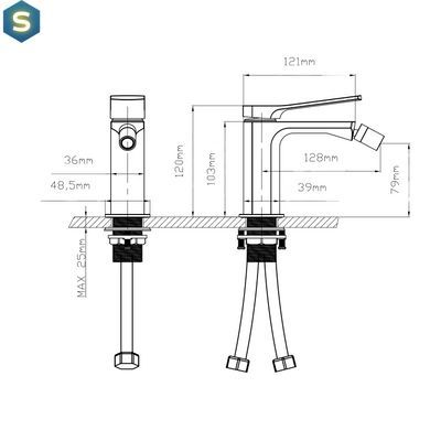 Змішувач для біде Qtap Slavonice QTSLA255BLM45922 Black matt, Черный матовый
