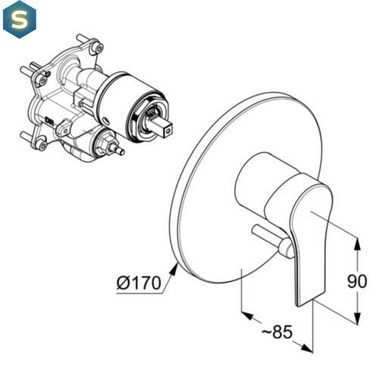 Змішувач прихованого монтажу Kludi Zenta SL 486500565, Хром