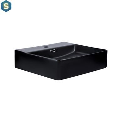 Умивальник Qtap Nando LT 500х420х130 Black matt QT12116146AMB, Черный матовый