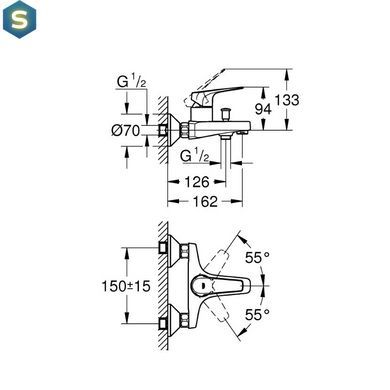 Смеситель для ванны Grohe BauFlow 23601000