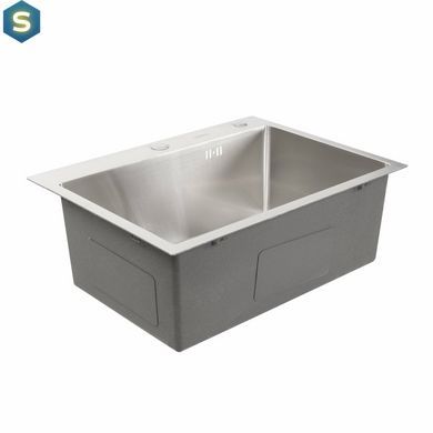 Кухонна мийка Platinum Handmade 600x450x220 (товщина 3,0/1,5 мм корзина та дозатор в комплекті), Нержавіюча сталь