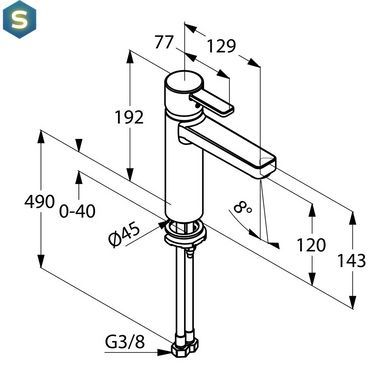 Змішувач для умивальника Kludi Zenta 382650575, Хром