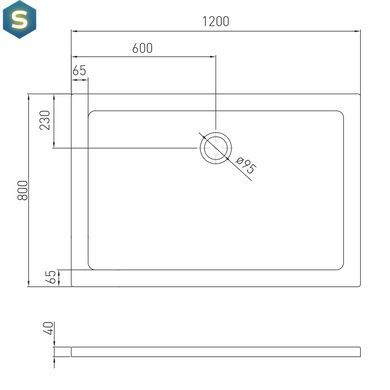 Душовий піддон Volle Benita 120x80x5 см PUF white 1017.073120, Білий, білий