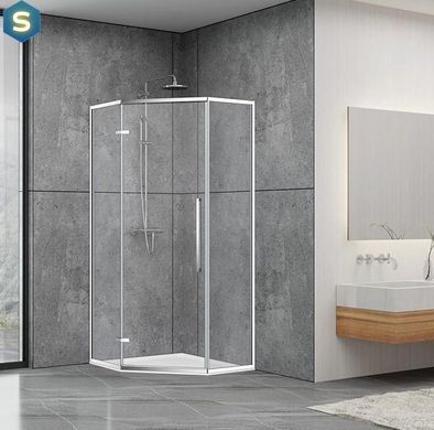 Душевая кабина Dusel DL197H Chrome 1000x1000x1900, Хром, прозрачный, хром, 100x100