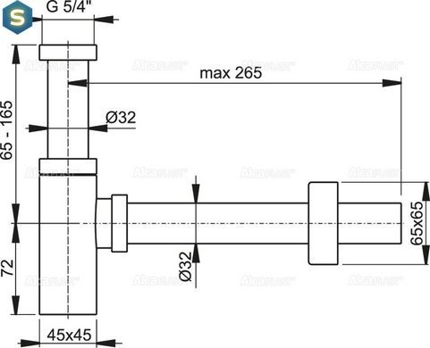 Сифон для умывальника Alcaplast A401, Хром