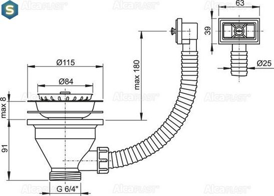 Зливний клапан для мийки Alcaplast A38