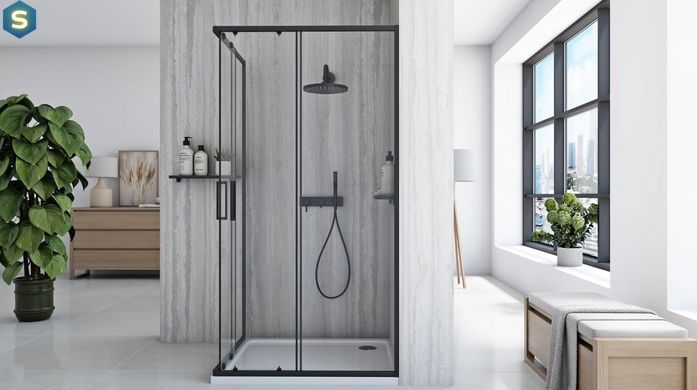 Душова кабіна Rea City 80x100 black REA-K6449, Черный матовый, Універсальна, чорний матовий