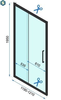 Душова кабіна Rea Rapid Slide 80x120 black REA-K6421 + REA-K6402, Черный матовый, Універсальна, прозорий, чорний матовий