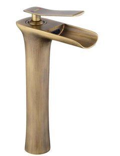 Смеситель для умывальника Rea Laguna antique brushed gold высокий REA-B8120, Бронза