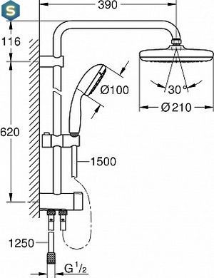 Душова система Grohe &lrm;Tempesta 210 26381001