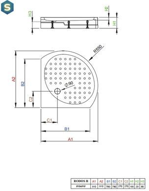 Душовий піддон Radaway Rodos B 90x90 Compact 4D99155-03