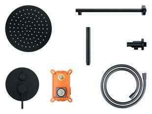 Душова система прихованого монтажу Corsan Lugo black + BOX Z03MBL, Черный матовый